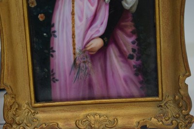 Lot 230 - Two German painted porcelain plaques in the manner of KPM Berlin