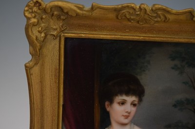 Lot 230 - Two German painted porcelain plaques in the manner of KPM Berlin