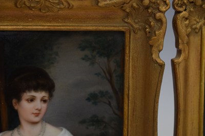 Lot 230 - Two German painted porcelain plaques in the manner of KPM Berlin