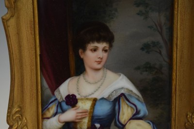Lot 230 - Two German painted porcelain plaques in the manner of KPM Berlin