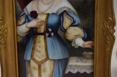 Lot 230 - Two German painted porcelain plaques in the manner of KPM Berlin