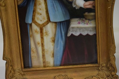 Lot 230 - Two German painted porcelain plaques in the manner of KPM Berlin