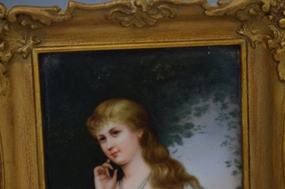 Lot 230 - Two German painted porcelain plaques in the manner of KPM Berlin