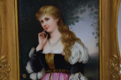 Lot 230 - Two German painted porcelain plaques in the manner of KPM Berlin