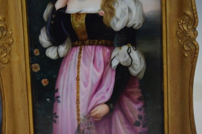 Lot 230 - Two German painted porcelain plaques in the manner of KPM Berlin