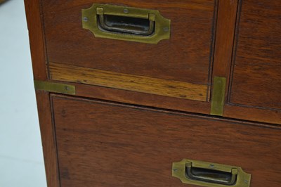 Lot 780 - Victorian brass bound teak military or 'Campaign' chest
