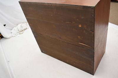Lot 780 - Victorian brass bound teak military or 'Campaign' chest