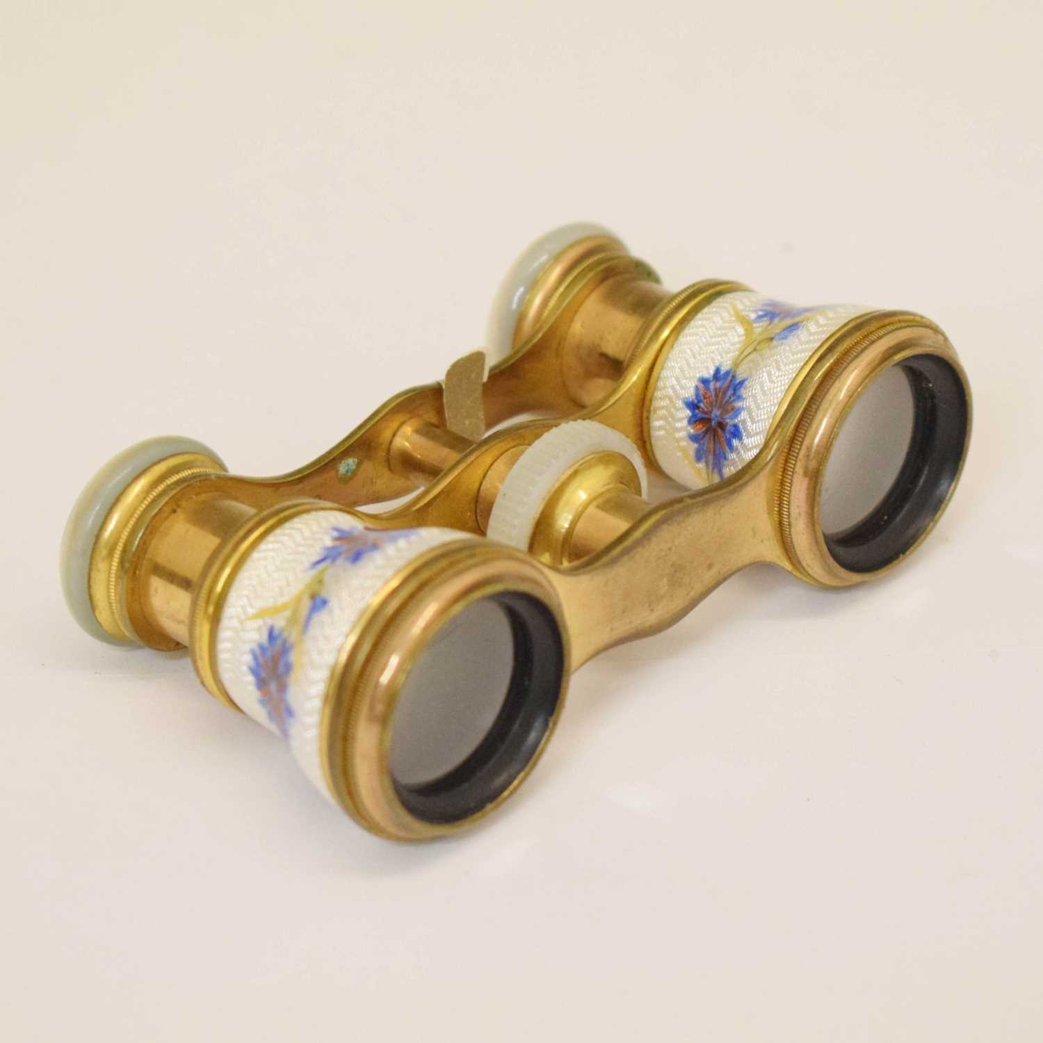 Lot 388 - Pair of early 20th century enamel opera glasses
