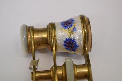 Lot 388 - Pair of early 20th century enamel opera glasses