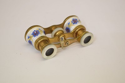 Lot 388 - Pair of early 20th century enamel opera glasses