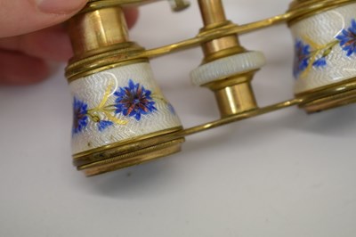 Lot 388 - Pair of early 20th century enamel opera glasses