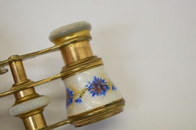 Lot 388 - Pair of early 20th century enamel opera glasses