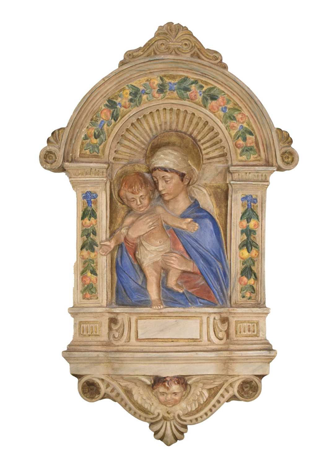 Lot 635 - Early 20th century moulded terracotta plaque by Batignani, Italy