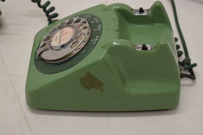 Lot 404 - TE59/2a green telephone, 1970s/80s Telecom Viscount, and black telephone