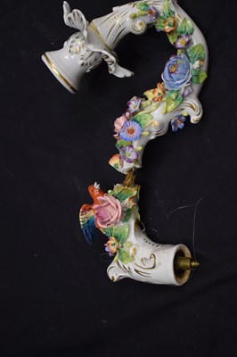 Lot 637 - Large 20th century German porcelain twelve-light ceiling candelabrum or chandelier