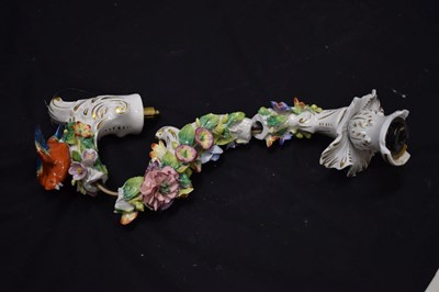 Lot 637 - Large 20th century German porcelain twelve-light ceiling candelabrum or chandelier