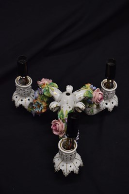 Lot 637 - Large 20th century German porcelain twelve-light ceiling candelabrum or chandelier