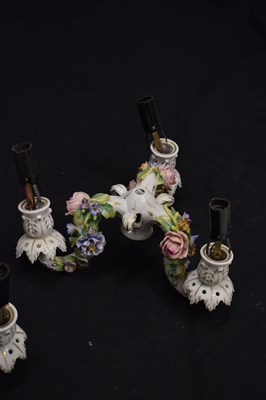 Lot 637 - Large 20th century German porcelain twelve-light ceiling candelabrum or chandelier