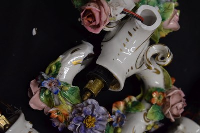 Lot 637 - Large 20th century German porcelain twelve-light ceiling candelabrum or chandelier