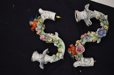Lot 637 - Large 20th century German porcelain twelve-light ceiling candelabrum or chandelier