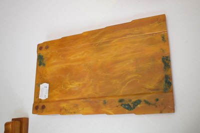 Lot 361 - Art Deco amber bakelite desk accessories