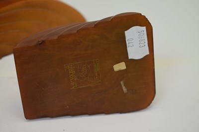 Lot 361 - Art Deco amber bakelite desk accessories
