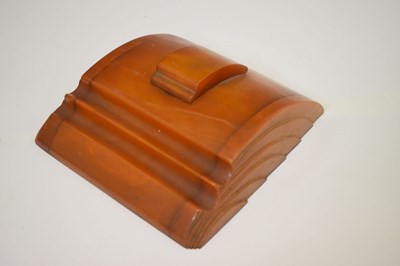 Lot 361 - Art Deco amber bakelite desk accessories