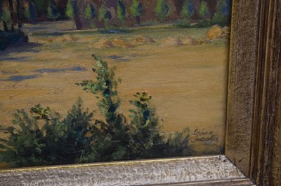 Lot 287 - Louise Jacobs, RA, (British, 1880-1946) - Oil on board - 'The Viaduct, Dinan'