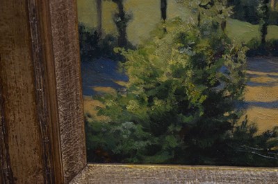 Lot 287 - Louise Jacobs, RA, (British, 1880-1946) - Oil on board - 'The Viaduct, Dinan'