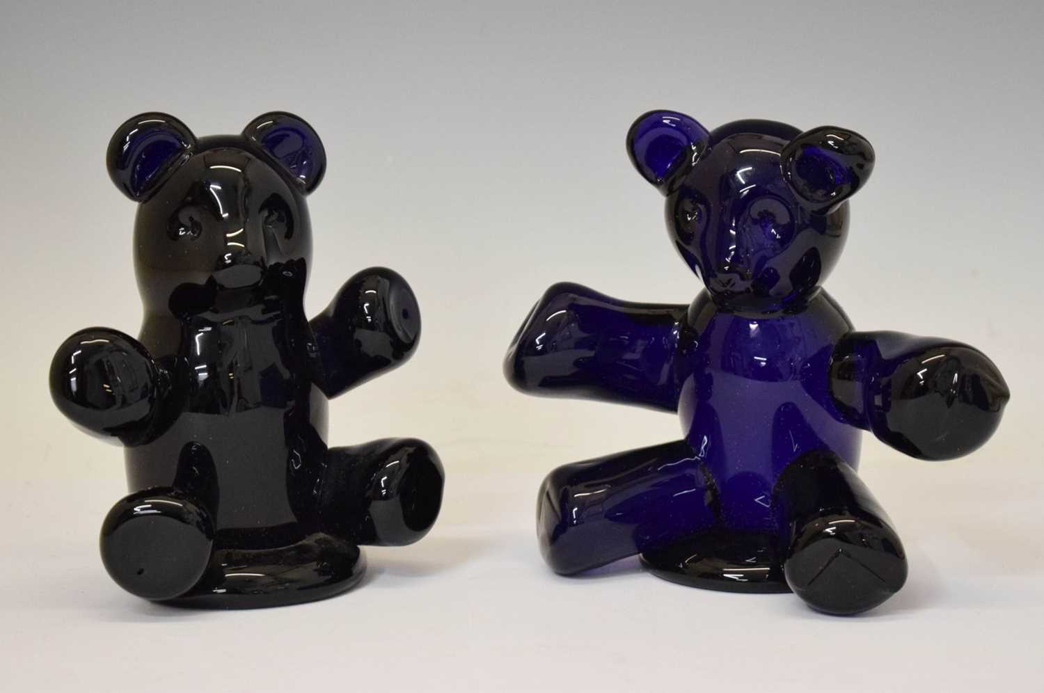 Lot 577 - Two limited edition Bristol Blue glass bears