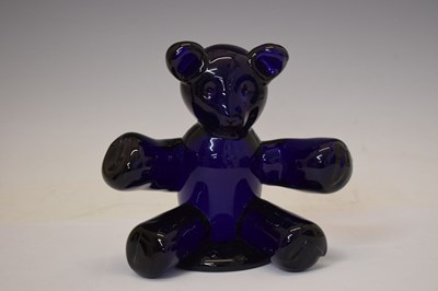 Lot 577 - Two limited edition Bristol Blue glass bears