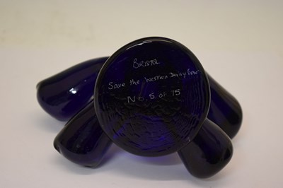 Lot 577 - Two limited edition Bristol Blue glass bears