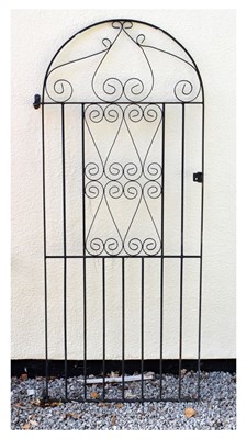 Lot 719 - Arched top wrought iron gate