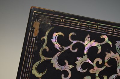 Lot 240 - Korean Joseon style mother-of-pearl inlaid box