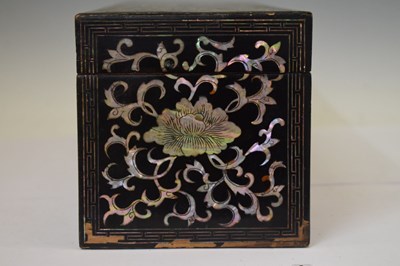 Lot 240 - Korean Joseon style mother-of-pearl inlaid box