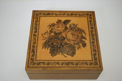 Lot 446 - Victorian Tunbridgeware handkerchief box