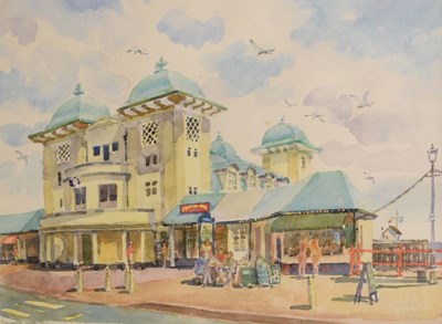 Lot 497 - Michael Rummings - Watercolour - 'Breezy Day, Penarth Pier'