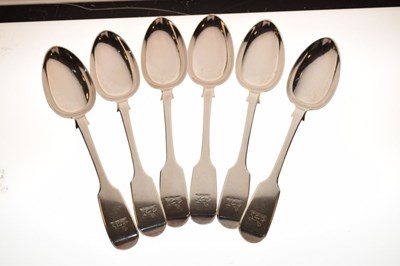 Lot 146 - Set of six Victorian silver spoons, London 1856, 311g