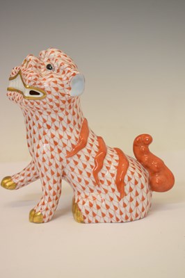 Lot 231 - Herend porcelain temple dog, etc