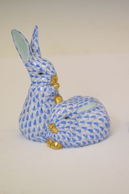 Lot 233 - Herend porcelain model of a baby elephant, etc
