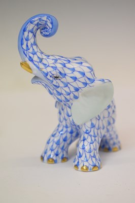 Lot 233 - Herend porcelain model of a baby elephant, etc