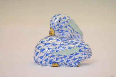 Lot 233 - Herend porcelain model of a baby elephant, etc