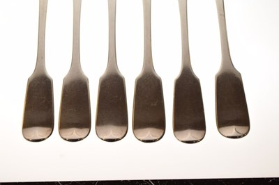 Lot 147 - Six silver side forks, and five table forks, London 1856 and 1858 692g approx