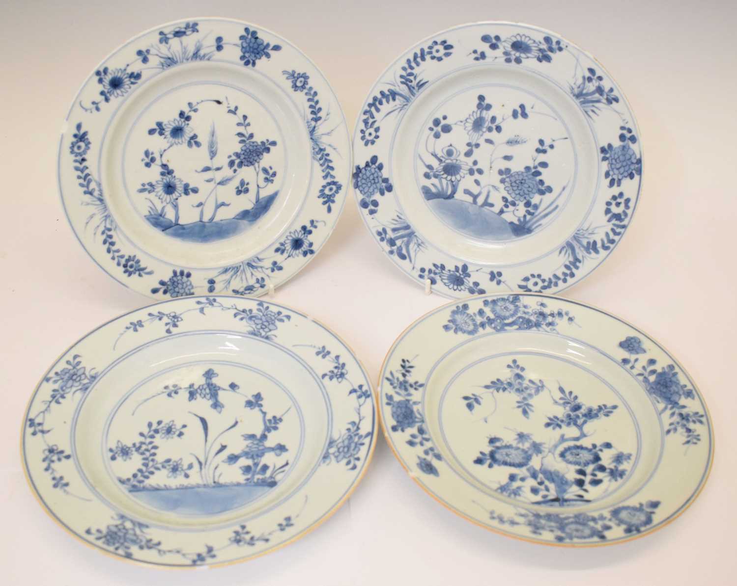 Lot 655 - Four Chinese blue and white porcelain plates