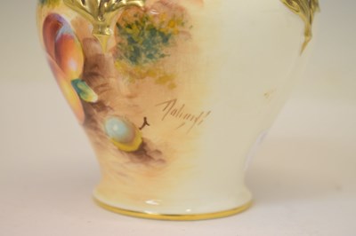 Lot 226 - Royal Worcester - Porcelain fruit painted baluster pot pourri vase