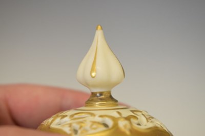 Lot 226 - Royal Worcester - Porcelain fruit painted baluster pot pourri vase