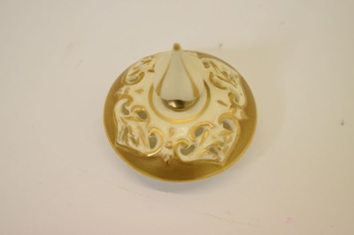 Lot 226 - Royal Worcester - Porcelain fruit painted baluster pot pourri vase