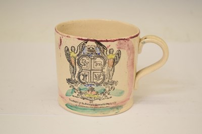 Lot 507 - Masonic Interest - Sunderland puce lustre dish and mug