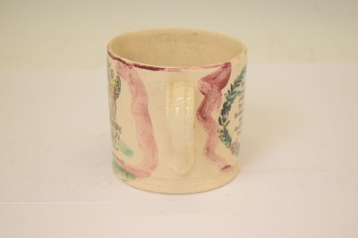 Lot 507 - Masonic Interest - Sunderland puce lustre dish and mug