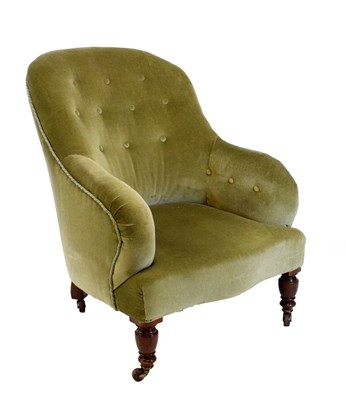 Lot 681 - Victorian deep-buttoned chair